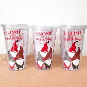 GNOME FOR THE HOLIDAYS TUMBLER CUP FARMHOUSE GIFT